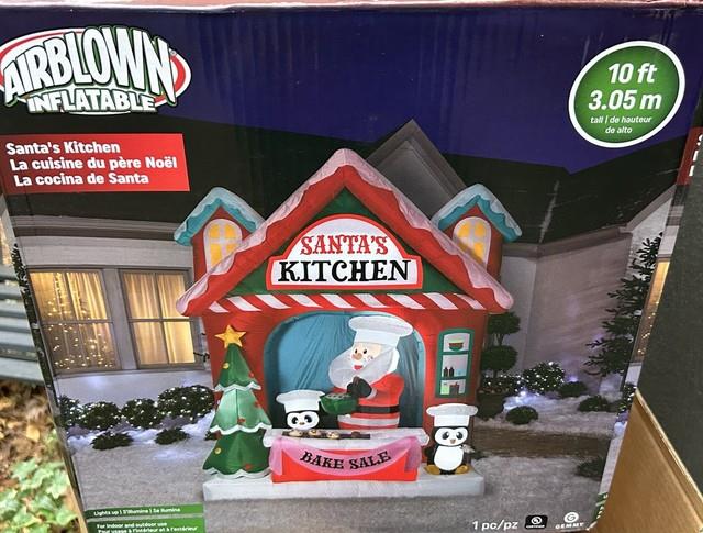 New 2020 Gemmy Giant 10' Santas' Kitchen Lighted Christmas Inflatable Airbown