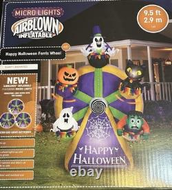 NEW 2023 GEMMY 9-1/2' ANIMATEDLighted Halloween Ferris Wheel inflatable Airblown