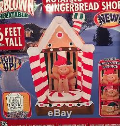 NEW 6' Lighted Animated Rotating Christmas Gingerbread House Airblown Inflatable