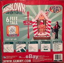 NEW 6' Lighted Animated Rotating Christmas Gingerbread House Airblown Inflatable