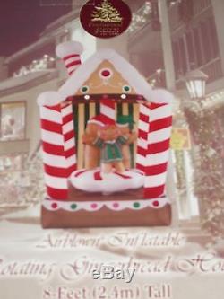 NEW 8' Lighted Animated Rotating Christmas Gingerbread House Inflatable Airblown