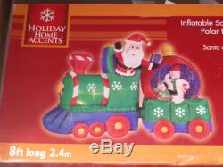 NEW 8' Lighted SnowGlobe Christmas Train Animated with Snow Inflatable Airblown