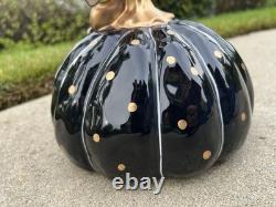 NEW Blue Sky Clayworks Halloween Skeleton On Pumpkin Gold Black