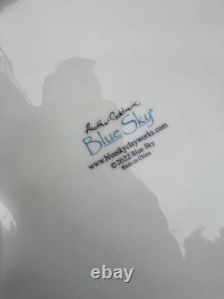 NEW Blue Sky Clayworks Halloween Skeleton On Pumpkin Gold Black