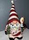 New Blue Sky Clayworks Large 18 Inch Christmas Gnome Candle Tealight Holder