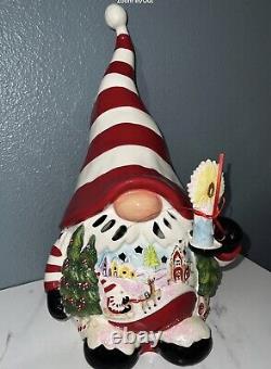 NEW Blue Sky Clayworks LARGE 18 inch Christmas Gnome Candle Tealight Holder