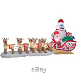 NEW Colossal 16-1/2' Santa, Bumble, Reindeer Lighted-Christmas Airblown Inflatable