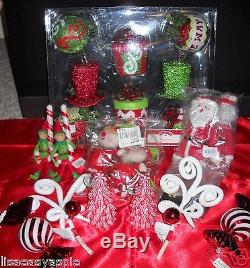 NEW Complete CHRISTMAS TREE DECOR. / ORNAMENTS SET With Elf Butts & Elf Head Topper