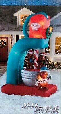 NEW GEMMY Lighted Animated Gingerbread Mixer Christmas Inflatable Airblown