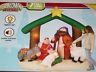 New Gemmy Over 7' Lighted Musical Christmas Nativity Manger Inflatable Airblown