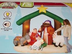 NEW GEMMY OVER 7' Lighted Musical Christmas Nativity Manger Inflatable Airblown