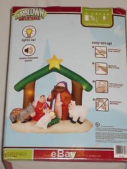 NEW GEMMY OVER 7' Lighted Musical Christmas Nativity Manger Inflatable Airblown