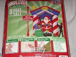 NEW Gemmy 8' Santa House Lighted Christmas Airblown Inflatable Outdoor Blow-up