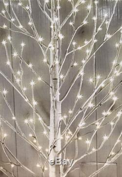 NEW Indoor/Outdoor 7 ft 280 LED Birch Tree Steady/Twinkle Lights Christmas Decor