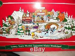 NEW Looney Tunes Winter Wonderland Action/Lights Music Box NIB