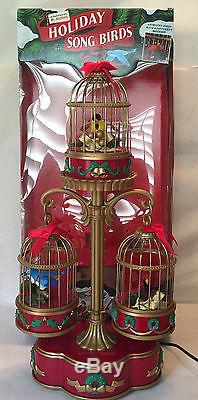 NEW Mr. Christmas Holiday Birds In Cages Multi-Action/Lites 15 Carol Music Box