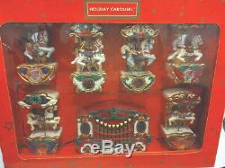 NEW Mr Christmas Holiday Carousel Musical 6 Horses Circus Organ 21 Songs 1992
