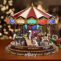 NEW Mr Christmas Royal Marquee Grand Carousel Music Box LED Light Plays 40 Songs