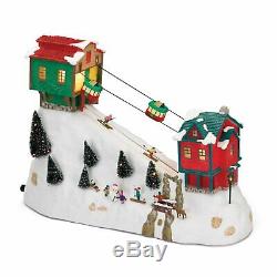 NEW Mr Christmas Winter Wonderland Moving Cable Cars & Skiers Music Box VIDEO