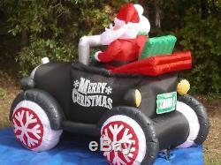 NEW Mr. & Mrs. Claus Antique Car Lighted Christmas Inflatable Airblown- RARE