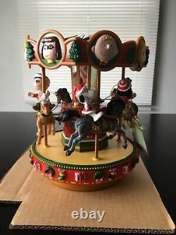 NEW Peanuts Gang Snoopy Mr. Christmas Holiday Carousel Merry Go Round Music Box