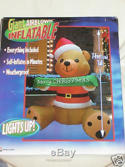 NEW RARE 7' Tall Gemmy Teddy Bear Lighted Christmas Airblown Inflatable Blow-up