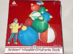 NEW RARE 8' Tall Gemmy Stack of Ornaments Lighted Christmas Airblown Inflatable