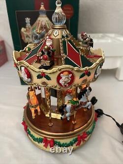 NEW Vintage Christmas Xmas Holiday MERRY GO ROUND Lighted, Animated & Musical