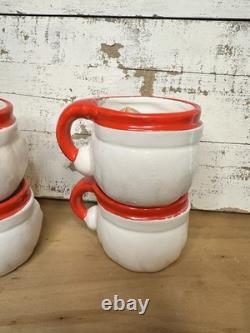 NIB 1960 Howard Holt Set Of 4 Mini Winking Santa Mugs