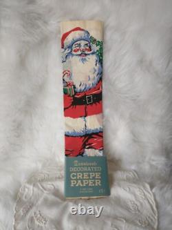 NOSRARE Vintage 1920s Dennison Christmas Crepe Paper Banner Santa Toys Chimney NOSRARE Vintage 1920s Dennison Christmas Crepe Paper Banner Santa Toys Chimney