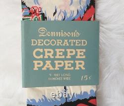 NOSRARE Vintage 1920s Dennison Christmas Crepe Paper Banner Santa Toys Chimney NOSRARE Vintage 1920s Dennison Christmas Crepe Paper Banner Santa Toys Chimney