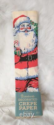 NOSRARE Vintage 1920s Dennison Christmas Crepe Paper Banner Santa Toys Chimney NOSRARE Vintage 1920s Dennison Christmas Crepe Paper Banner Santa Toys Chimney
