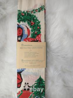 NOSRARE Vintage 1920s Dennison Christmas Crepe Paper Banner Santa Toys Chimney NOSRARE Vintage 1920s Dennison Christmas Crepe Paper Banner Santa Toys Chimney