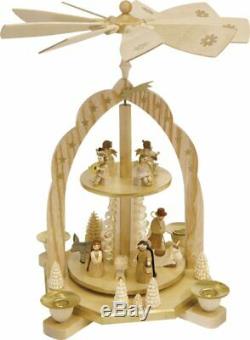 Nativity German Christmas Pyramid with Concert Angels Made in Germany Carousel