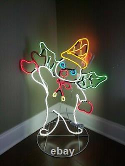 Neon Mr Bingle Light Up Christmas Decoration, NIB, 24x29.5, Great Piece
