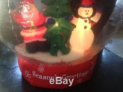 New 8' GEMMY Lighted Snowman Santa Christmas Tree Snowglobe Airblown Inflatable
