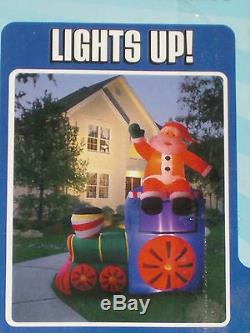 New-8' RARE Gemmy Lighted Colorful Christmas Santa Trian Airblown Inflatable