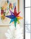 New Christopher Radko Rainbow Stellar Glass Christmas Tree Topper Finial