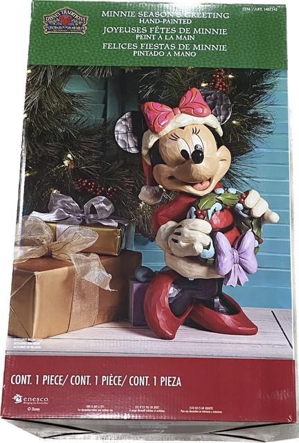 New Disney Jim Shore 17 Minnie Mouse Season's Greetings Holding Wreath