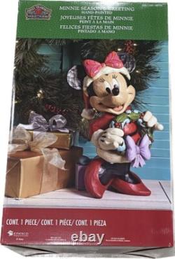New Disney Jim Shore 17 Minnie Mouse Season's Greetings Holding Wreath