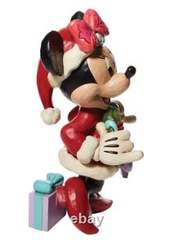 New Disney Jim Shore 17 Minnie Mouse Season's Greetings Holding Wreath