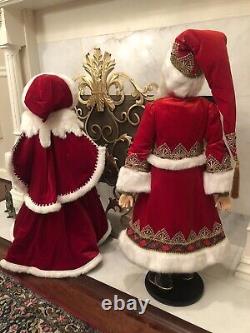 New Katherine's Collection Snow Day Mr. & Mrs. Santa Claus 32 Doll SET