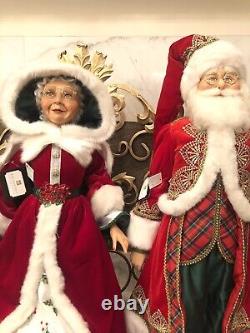 New Katherine's Collection Snow Day Mr. & Mrs. Santa Claus 32 Doll SET