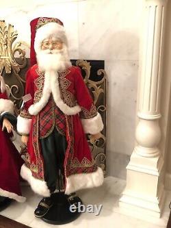 New Katherine's Collection Snow Day Mr. & Mrs. Santa Claus 32 Doll SET