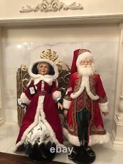 New Katherine's Collection Snow Day Mr. & Mrs. Santa Claus 32 Doll SET