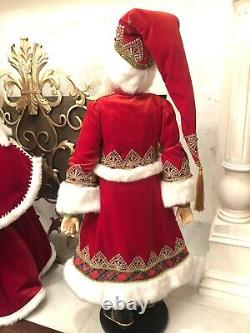 New Katherine's Collection Snow Day Mr. & Mrs. Santa Claus 32 Doll SET