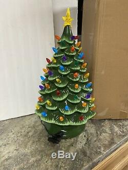 New Mr Christmas 24 Large Nostalgic Ceramic Lighted Christmas Tree WithStar &bulb