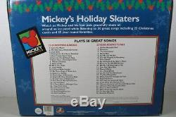 New Mr Christmas Disney Mickey Holiday Skaters Action/Lights 50 Tune Music Box