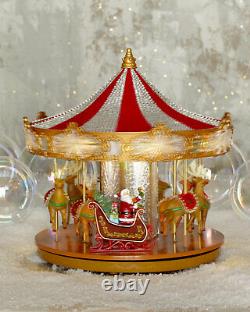 New Mr. Christmas Swarovski Holiday Carousel Only 100 Made