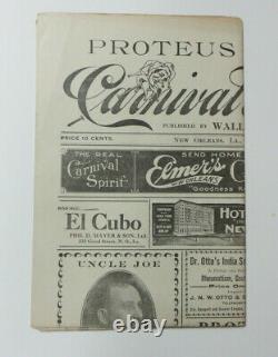 New Orleans Carnival Parade Bulletin March 6,1916 PROTEUS EDITION Mardi Gras
